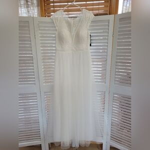 Ever Pretty Elegant Cap Sleeves Casual Applique Outdoor Wedding Dress Size US 14